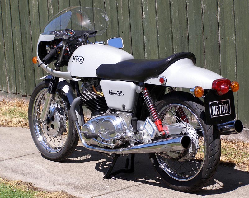 1970 Norton Commando Fastback rear 3/4 left view 